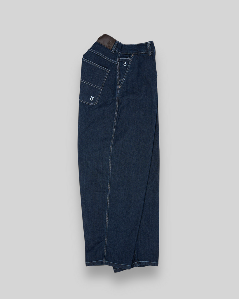 Balloon Fit Work Denim Jeans (Dark Rinse Blue)