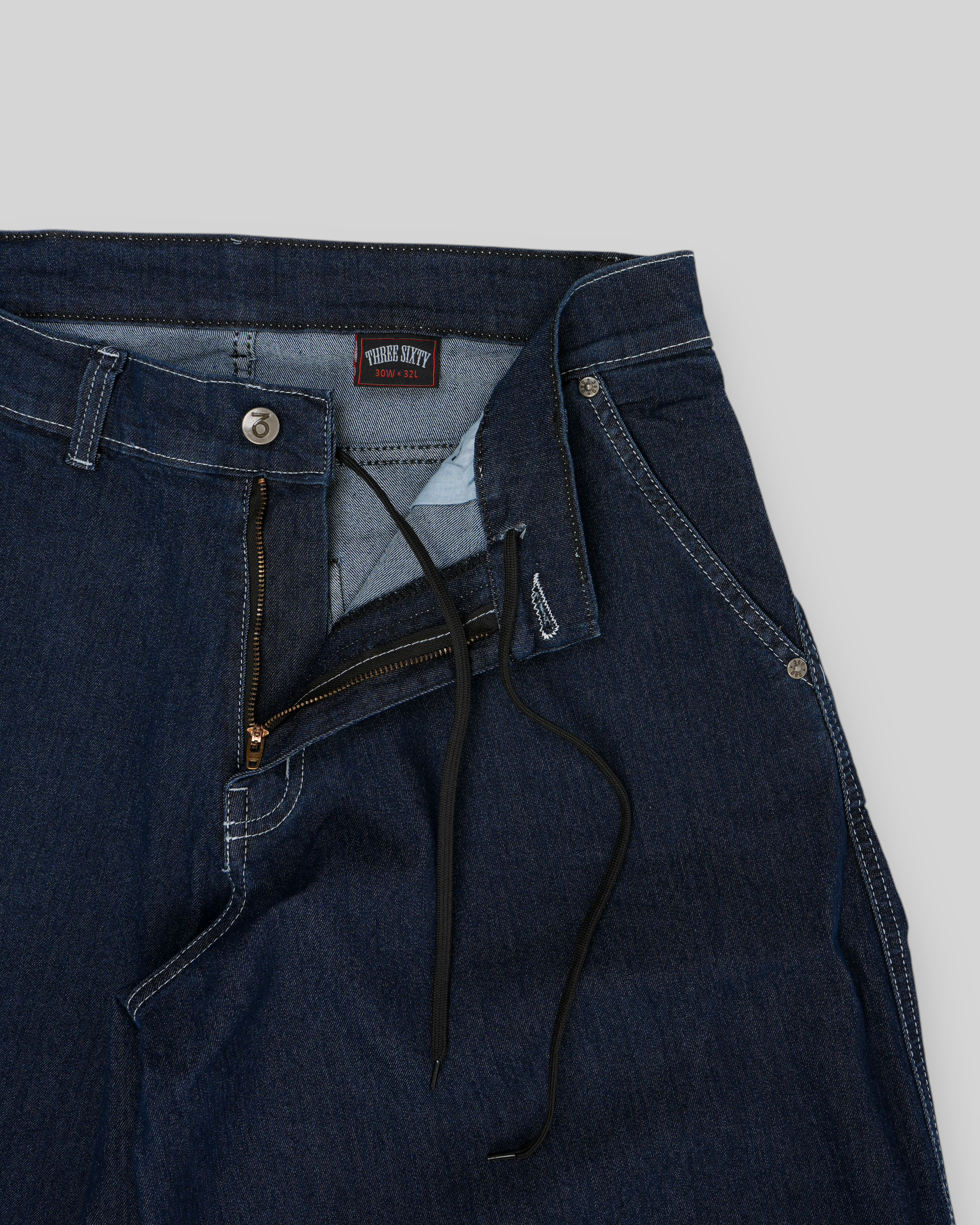 OG Baggy Fit 5-Pocket-Jeans (Schwarz/Weiß)