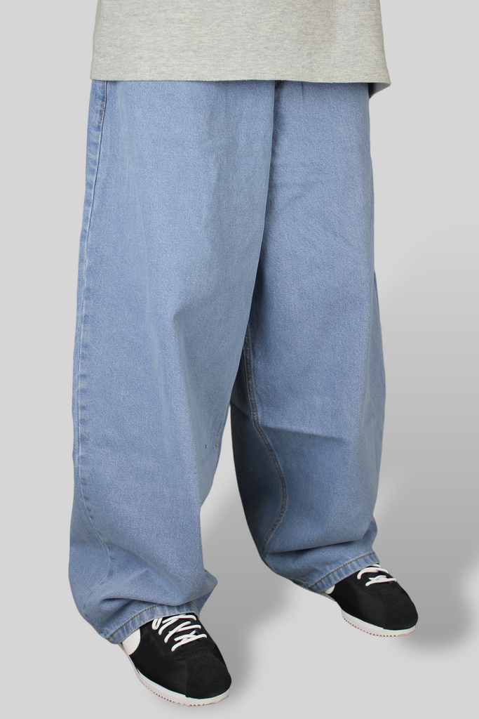 5-Pocket-Denim-Jeans mit Ballon-Passform (helle Waschung)