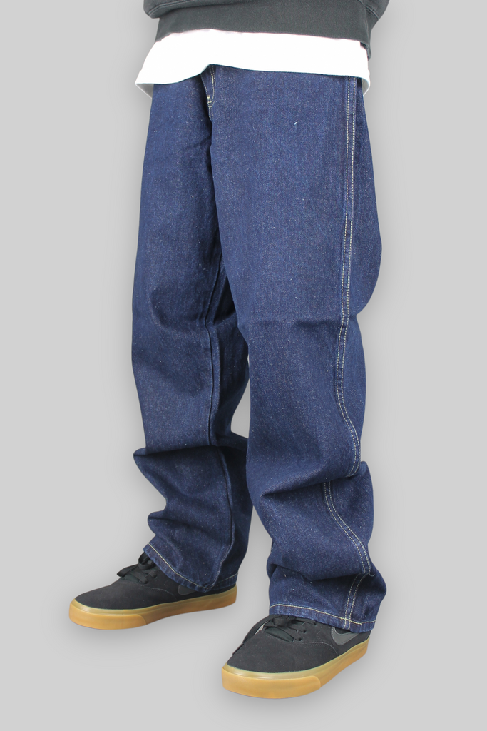 Jeans 195 in denim dal taglio ampio per bambini (indaco scuro)