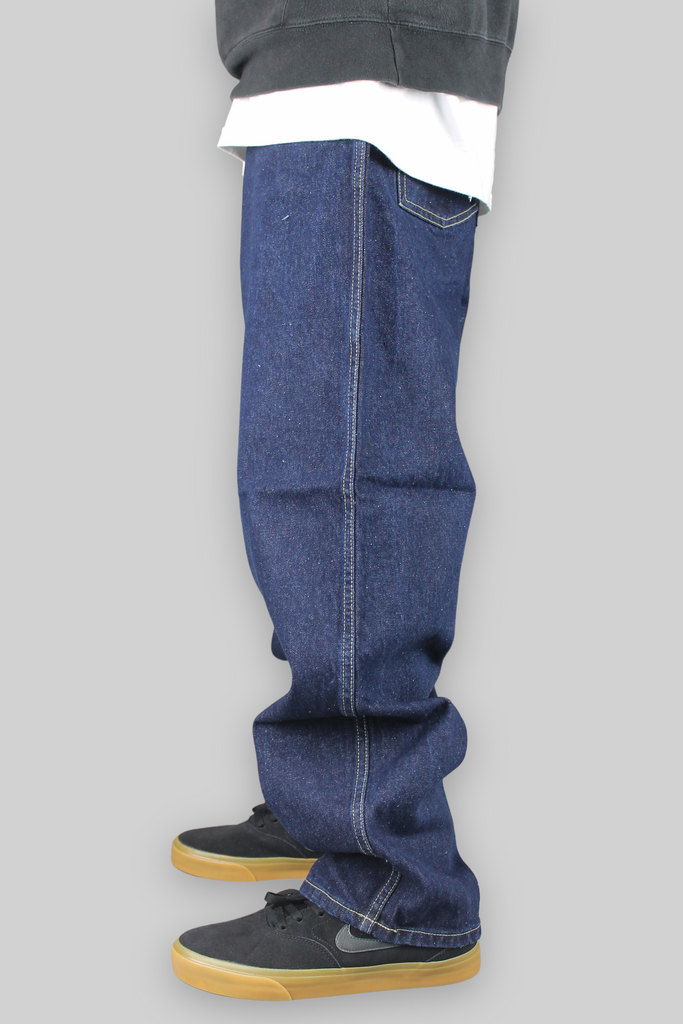 Jeans 195 in denim dal taglio ampio per bambini (indaco scuro)