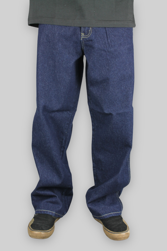 Jeans 5 tasche in denim a vestibilità ampia 377 per bambini (blu scuro indaco)