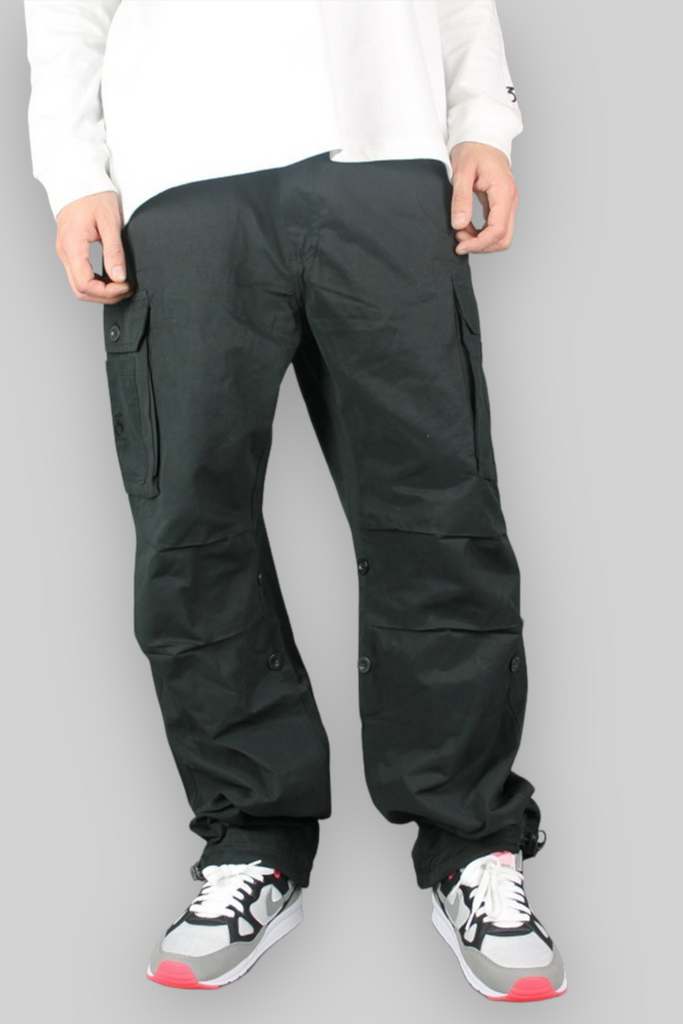 BL129 Loose Fit Cargo Pants (Black)