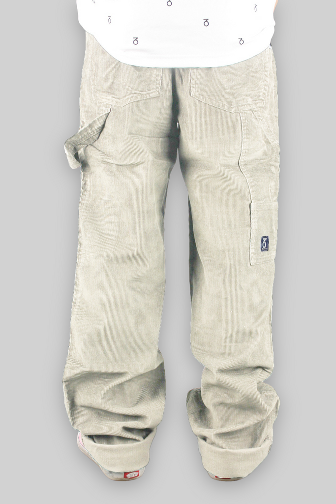 Pantaloni larghi Carpenter in cordoncino (crema)