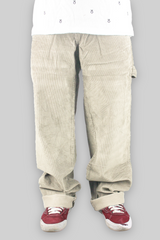 Pantaloni larghi Carpenter in cordoncino (crema)
