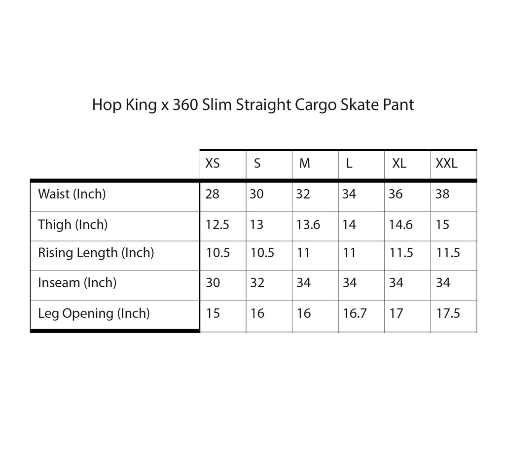 Hop King x 360 Slim Fit Cargo Skate Pants (Black)