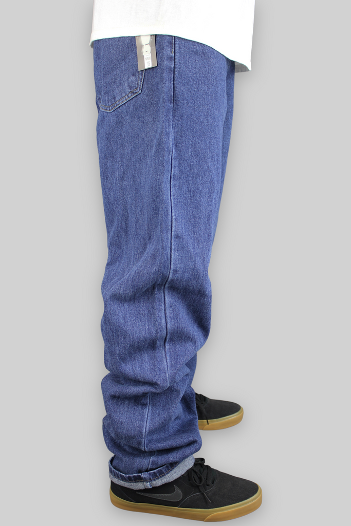 Jeans denim larghi M500 a 5 tasche (blu stonewash)