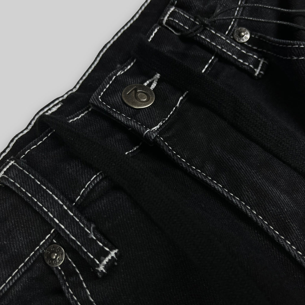 OG Baggy Fit 5-Pocket-Jeans (Schwarz/Weiß)