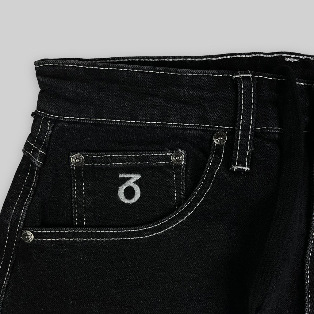 Jeans denim a 5 tasche OG Baggy Fit (nero/bianco)