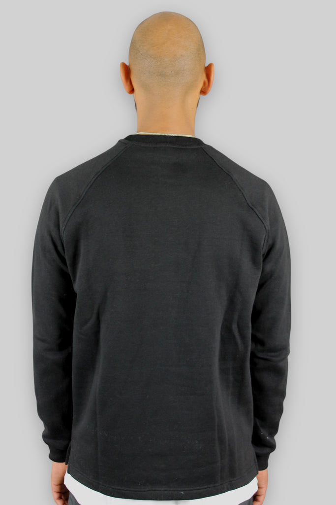 Klassisches Logo-Sweatshirt mit offenem Saum (Schwarz)