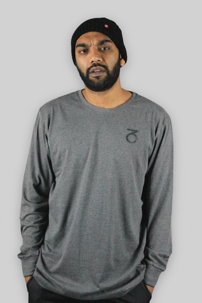 T-shirt a maniche lunghe con logo Core (grigio antracite)