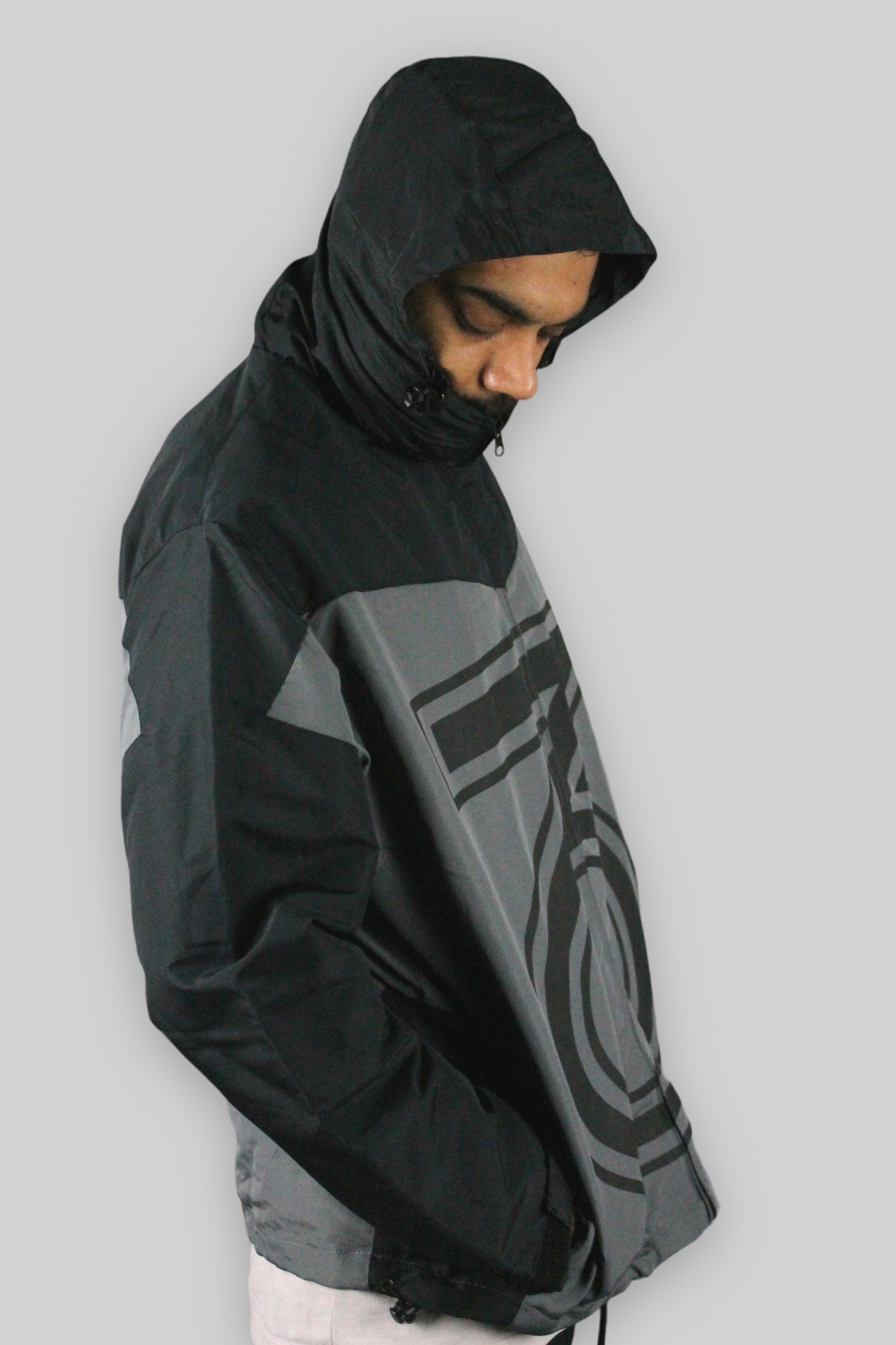 Big Logo Full Zip Jacket (Black/Dusty Grey)