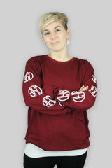 Kreisförmiges Langarm-T-Shirt (Kastanienbraun)
