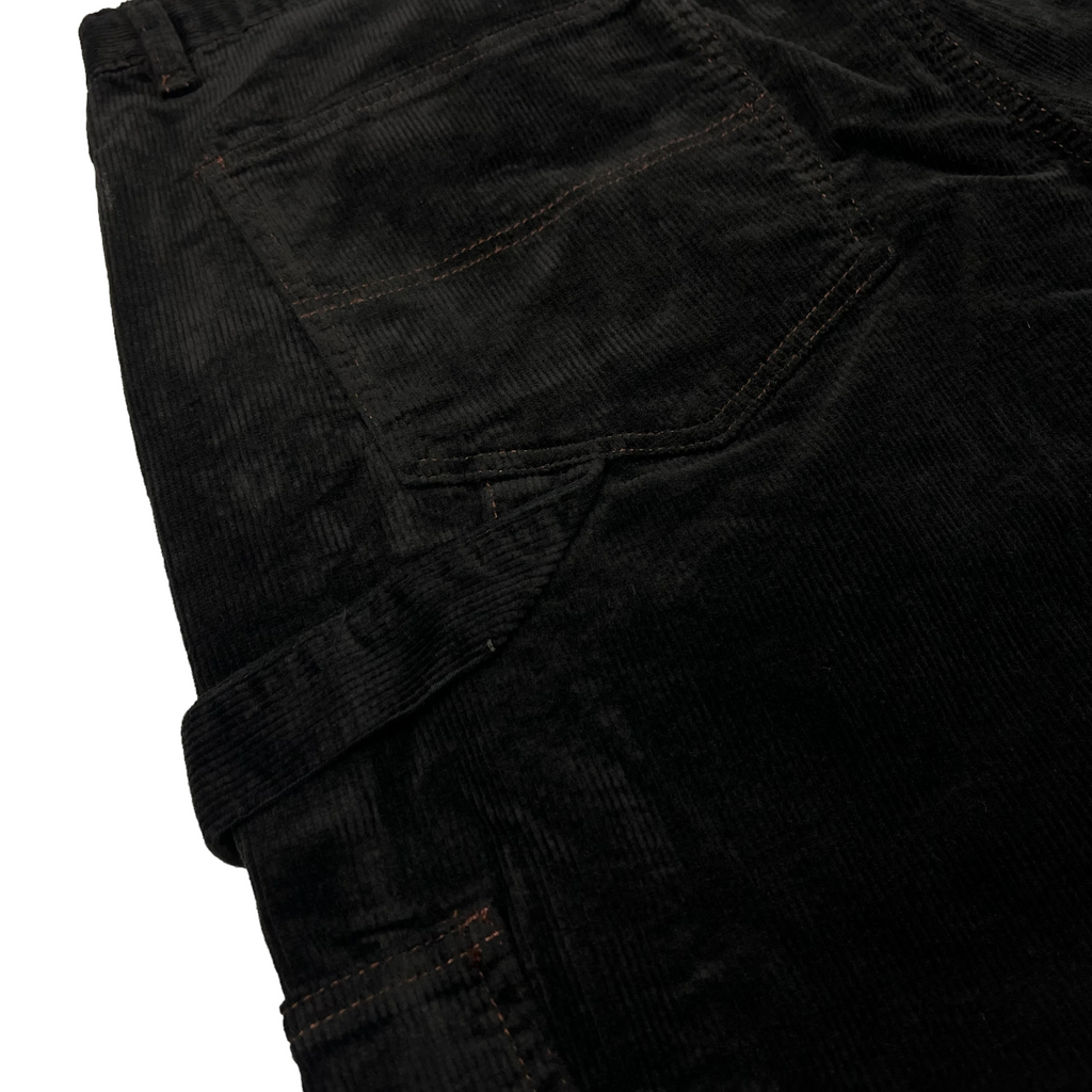 002 Pantaloni larghi in corda da carpentiere (tinto in capo nero)