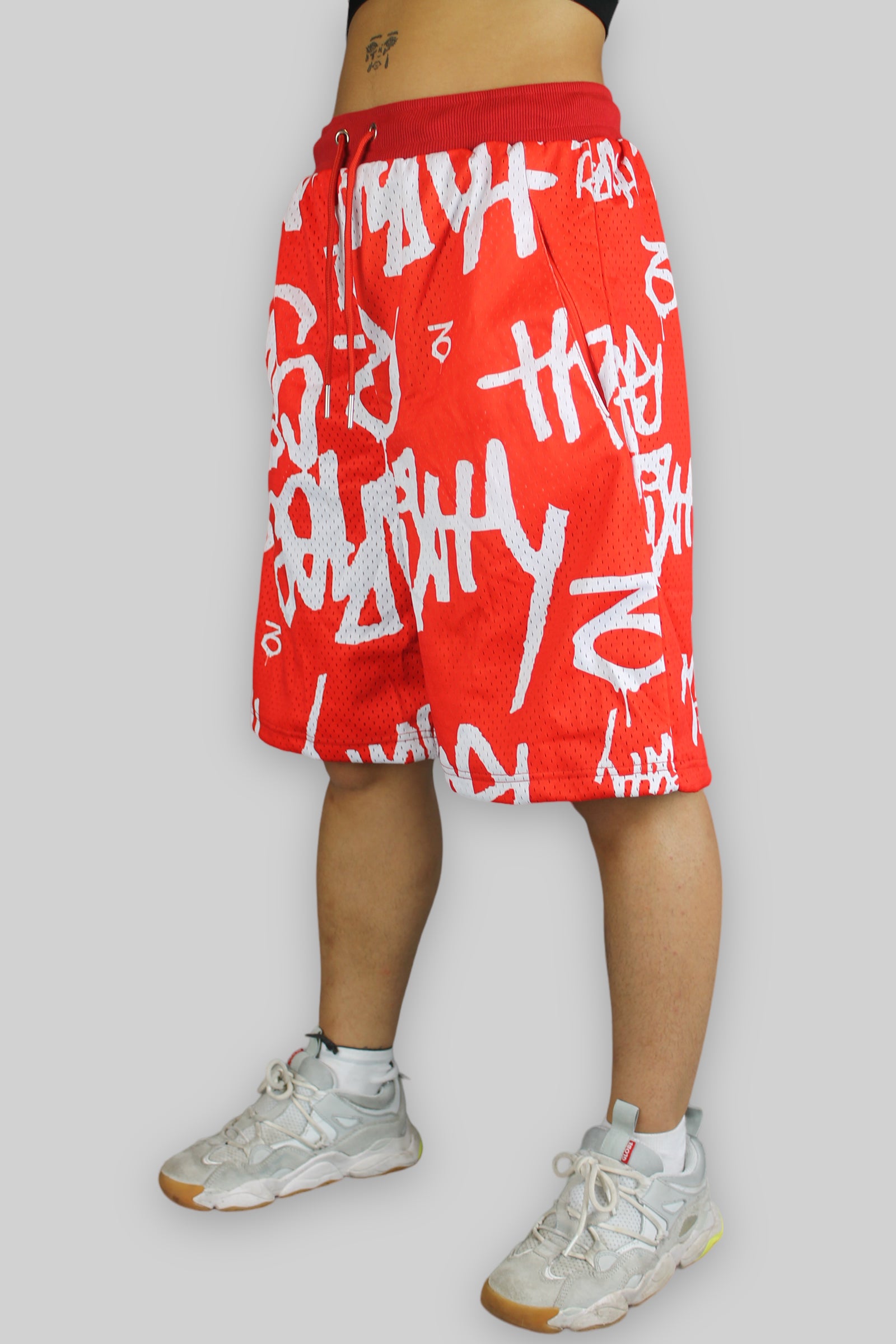 Tag Mesh Basketball Shorts (Red)