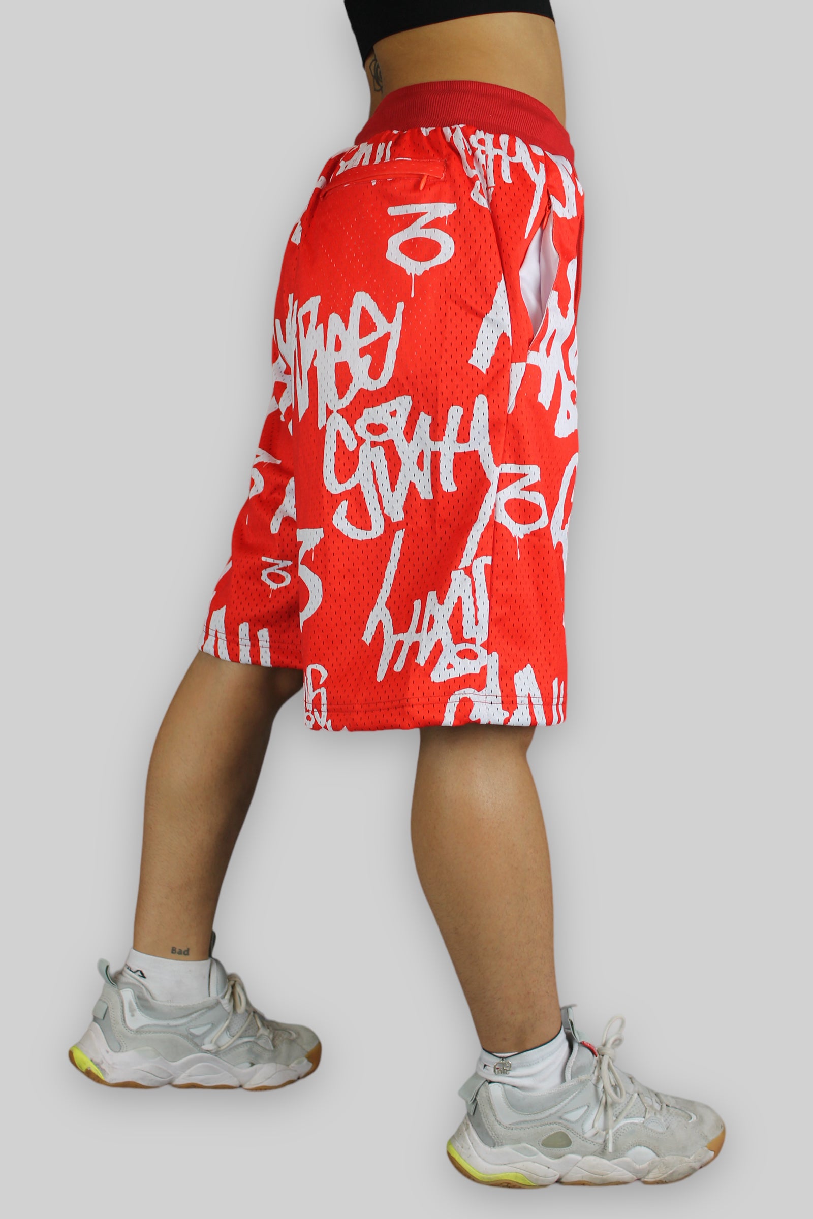 Tag Mesh Basketball Shorts (Red)
