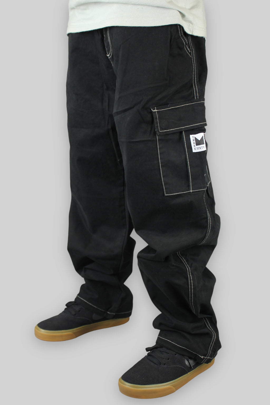 Hop King x 360 OG Baggy Fit Cargohose (Schwarz/Weiß)