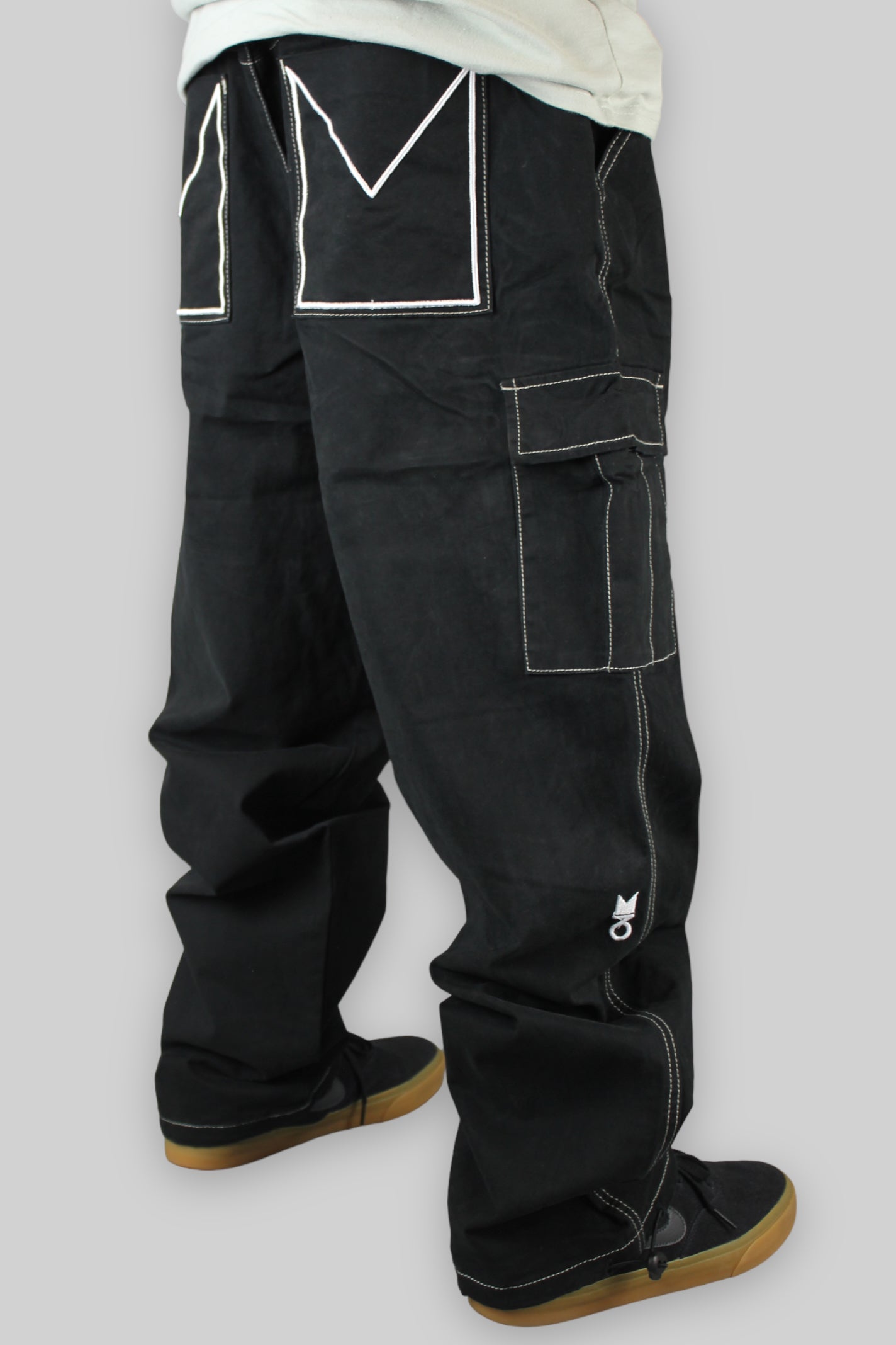 Hop King x 360 OG Baggy Fit Cargo Pants (Black/White)