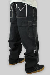 Hop King x 360 OG Baggy Fit Cargo Skate Pants (Black)