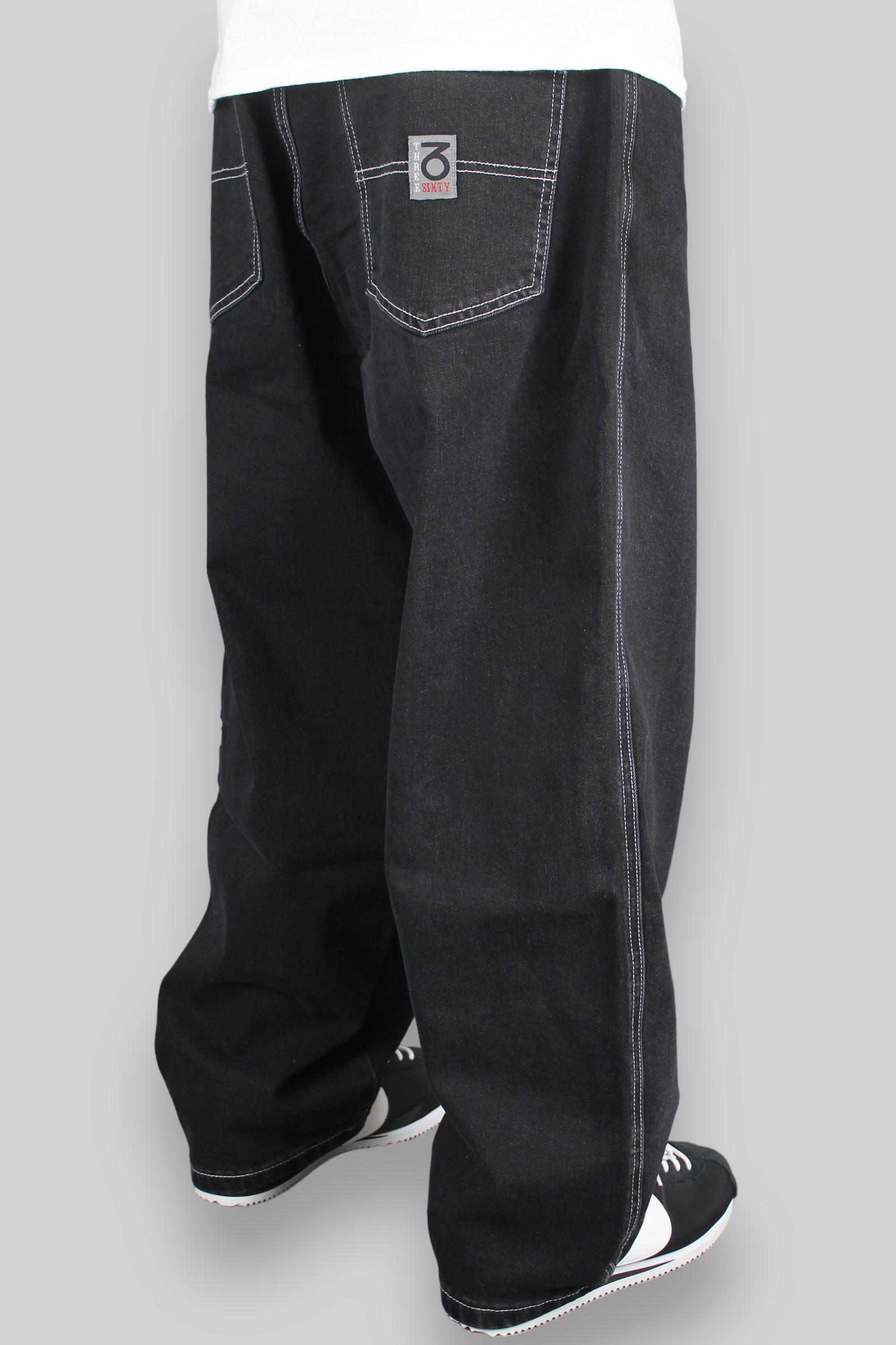 OG Baggy Fit 5 Pocket Denim Jeans (Black/White)