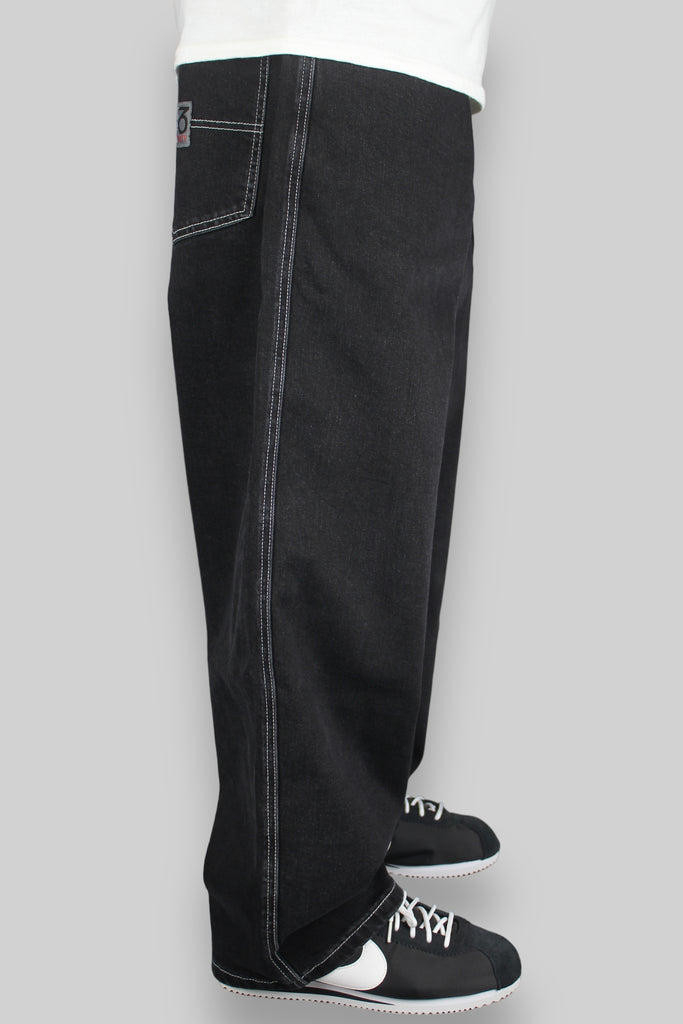OG Baggy Fit 5 Pocket Denim Jeans (Black/White)