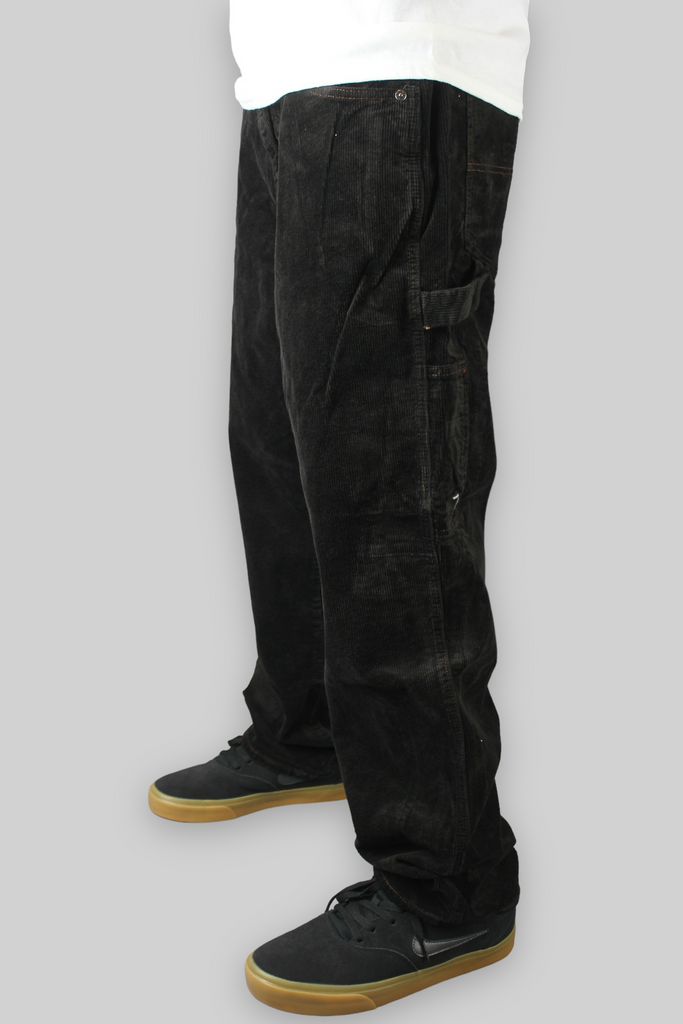 002 Pantaloni larghi in corda da carpentiere (tinto in capo nero)