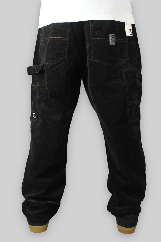 002 Loose Fit Carpenter Cord Trousers (Garment Dyed Black)