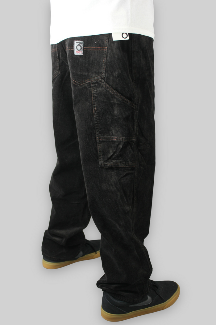 002 Loose Fit Carpenter Cord Trousers (Garment Dyed Black)