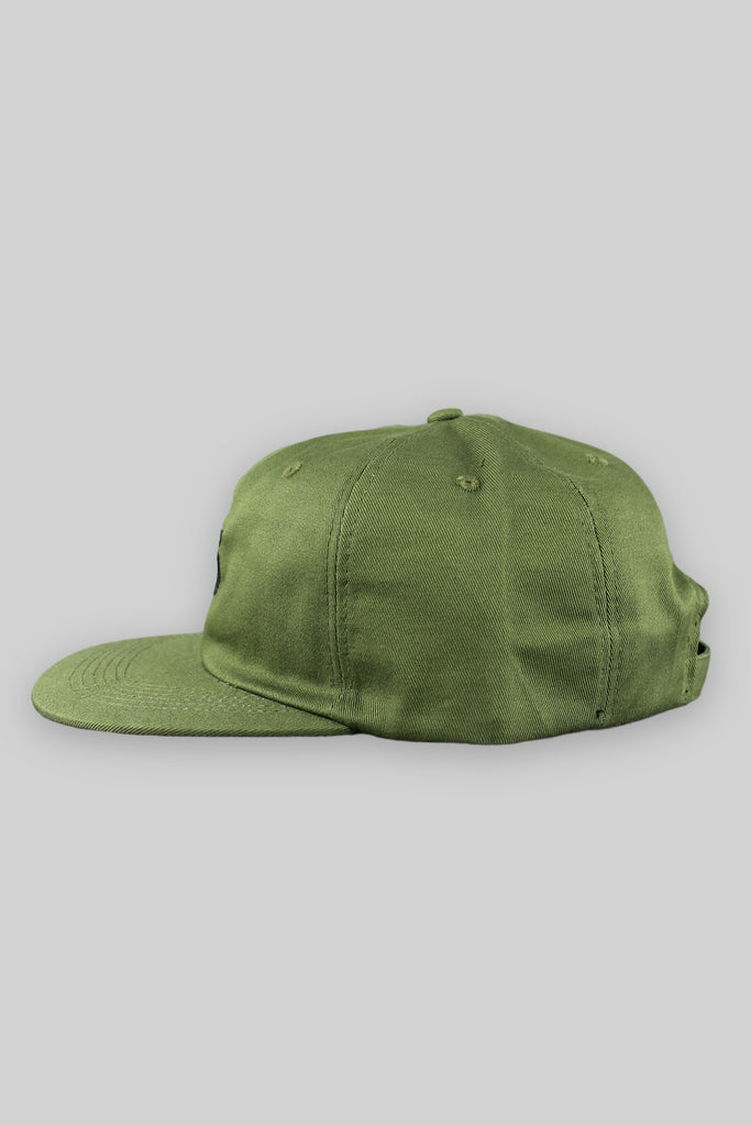 Cappellino non strutturato a 6 pannelli con logo classico (oliva)