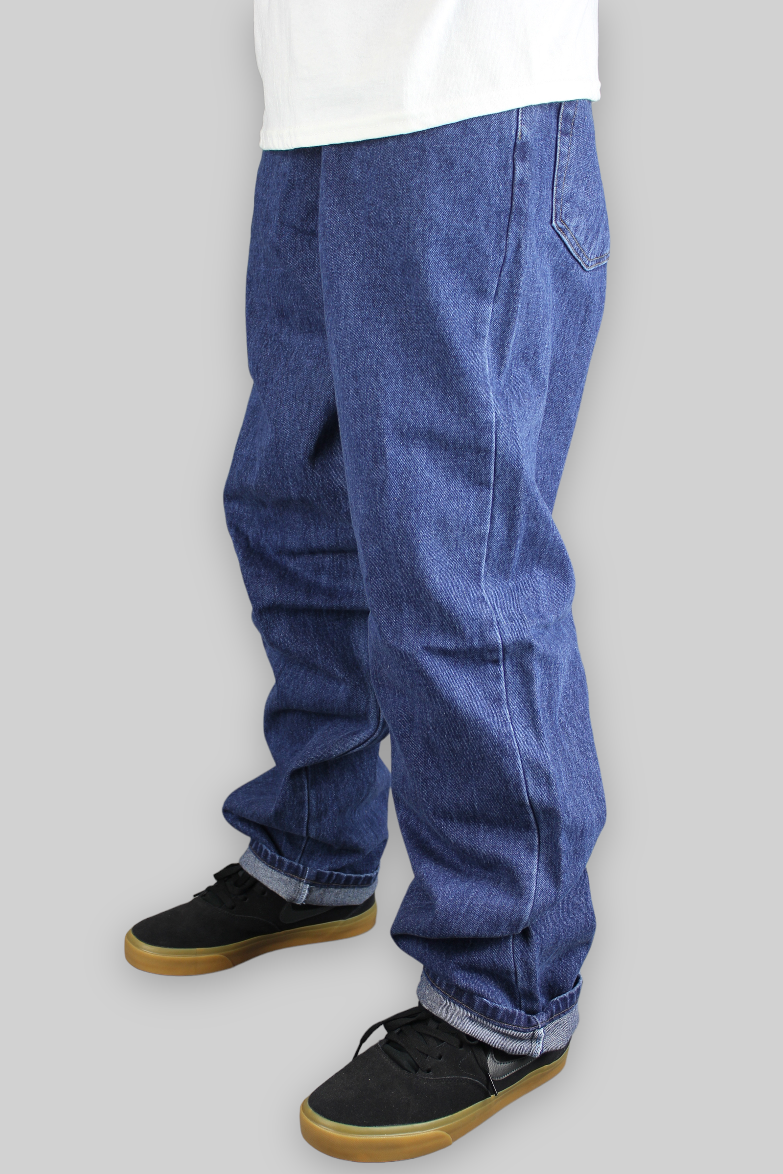 Jeans denim larghi M500 a 5 tasche (blu stonewash)