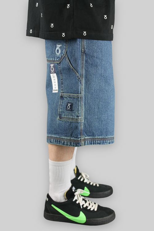 Pantaloncini di jeans larghi Carpenter (blu sporco sporco)
