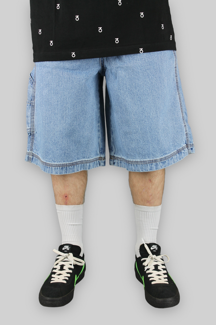 Kids Carpenter Loose Fit Denim Shorts (Lightwash)