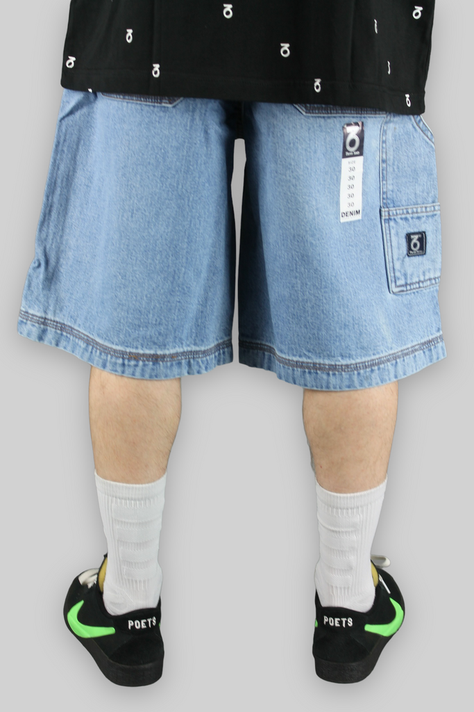 Kids Carpenter Loose Fit Denim Shorts (Lightwash)
