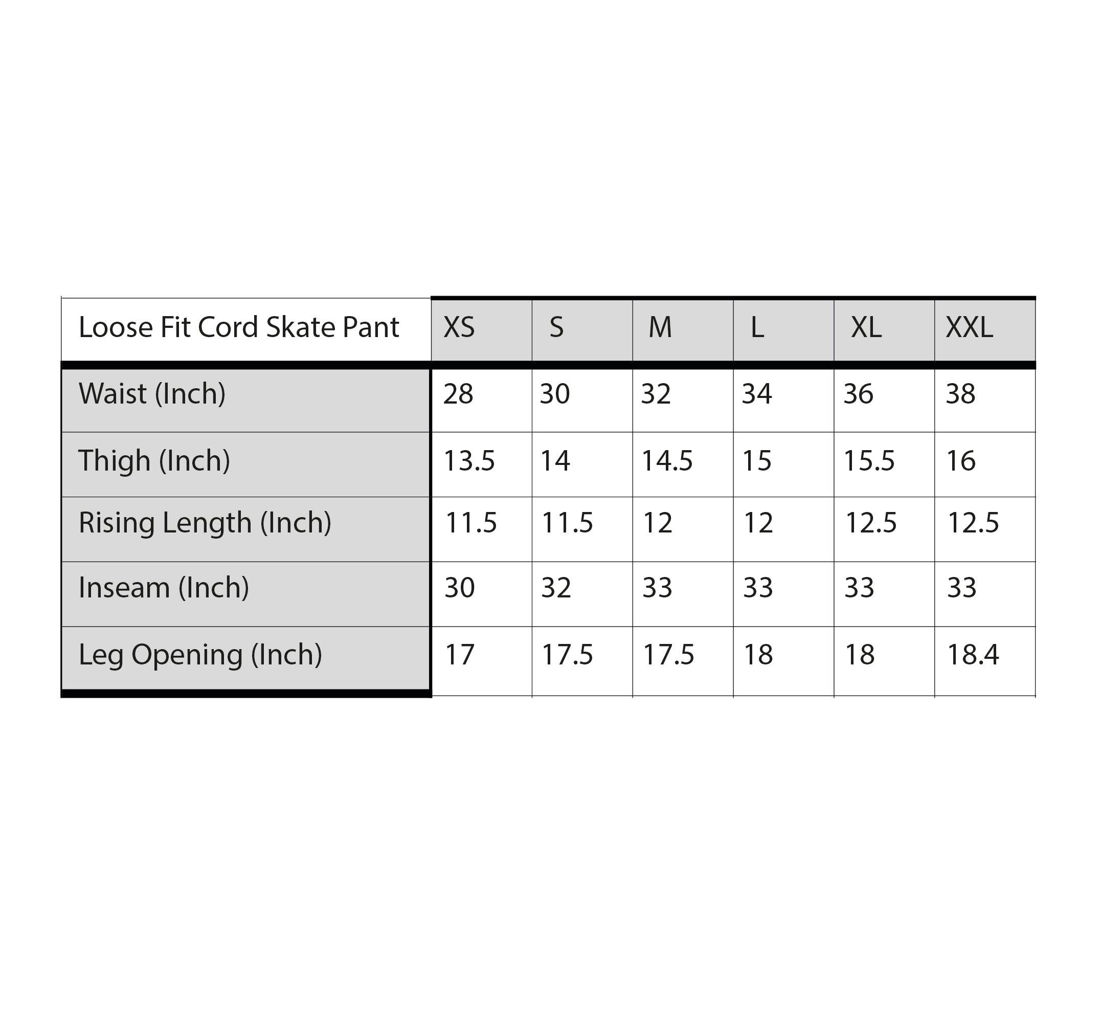 Loose Fit Cord Skate Pants (Charcoal)