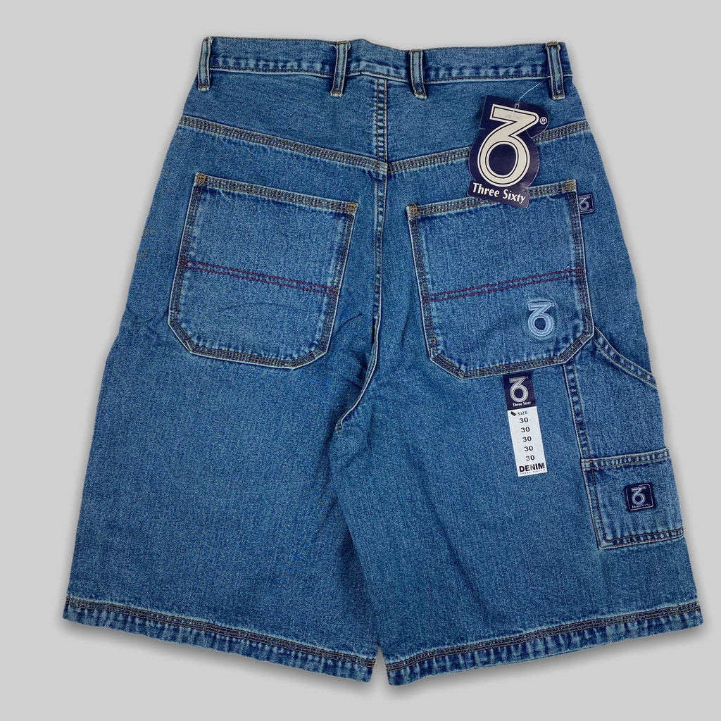 Carpenter Loose Fit Denim Shorts (Dirty Mid Blue)