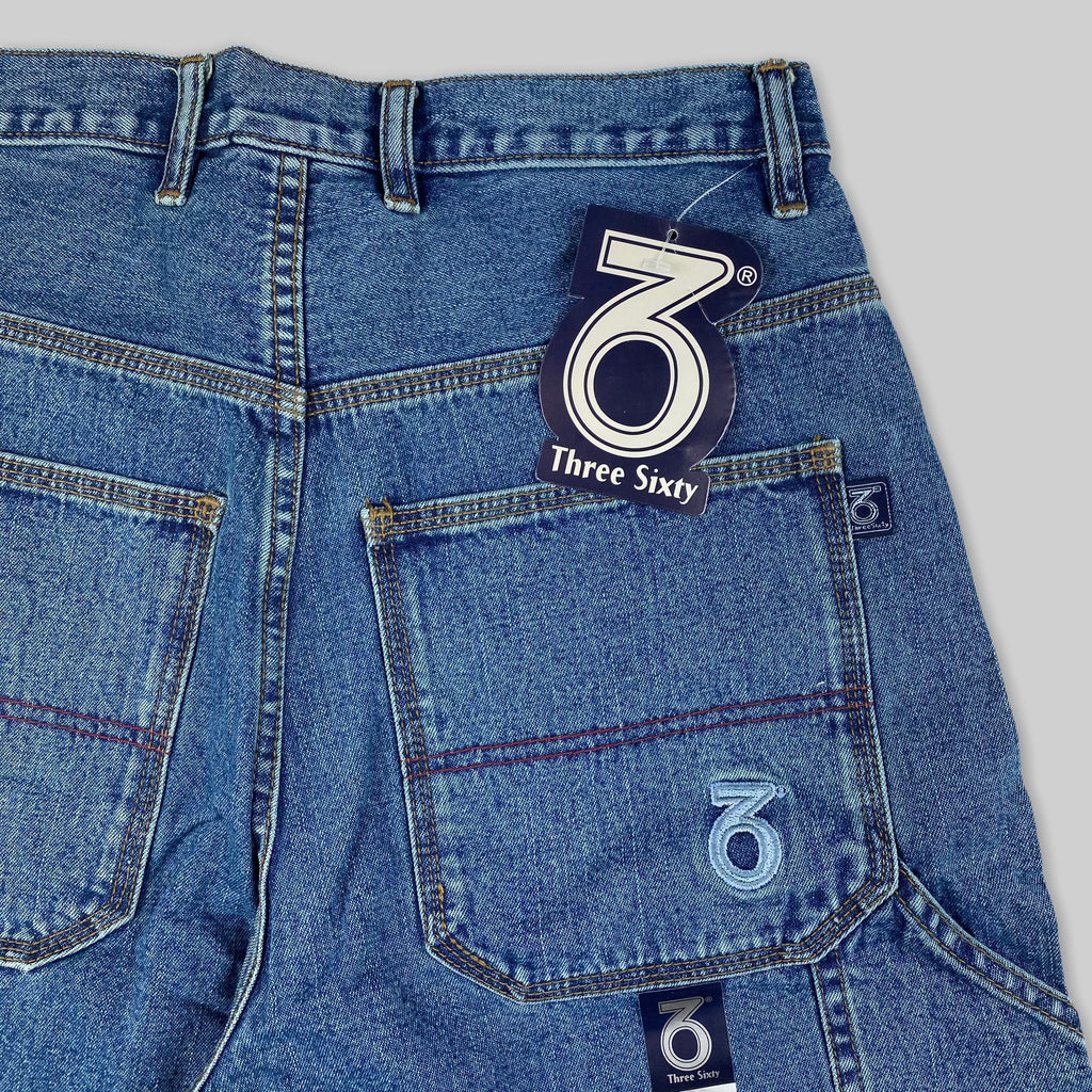 Youths Carpenter Loose Fit Denim Shorts (Dirty Mid Blue)