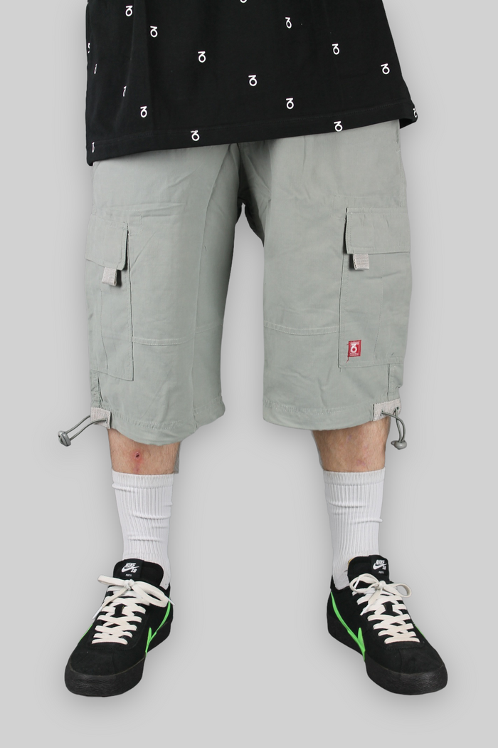 SRT001 Loose Fit Cotton Cargo Shorts (Mid Grey)