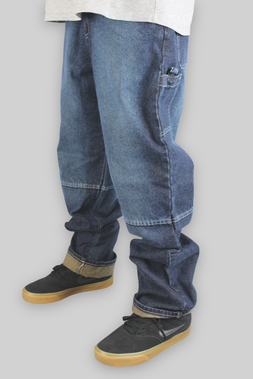 M720 Utility Loose Fit Denim Jeans (Faded Dark Washed Blue)