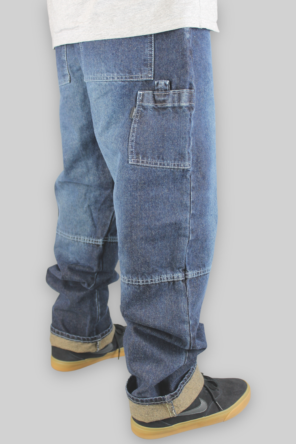 M720 Utility Loose Fit Denim Jeans (Faded Dark Washed Blue)