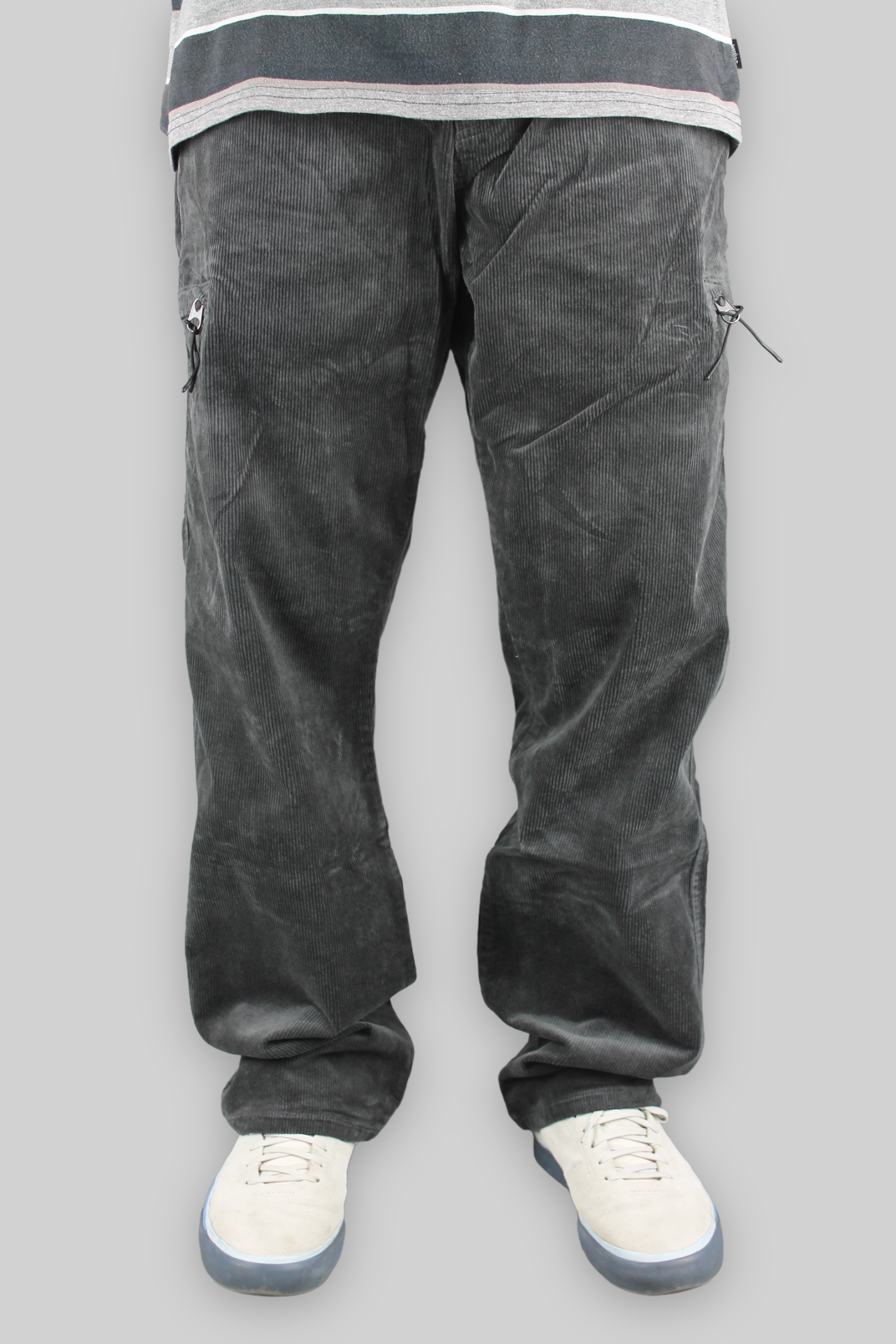 Loose Fit Cord Skate Pants (Charcoal)